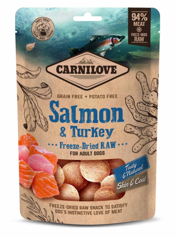Carnilove Raw Freeze-Dried Snacks Salmon&Turkey 60 g Carnilove Raw Freeze-Dried Snacks Salmon&Turkey 60 g