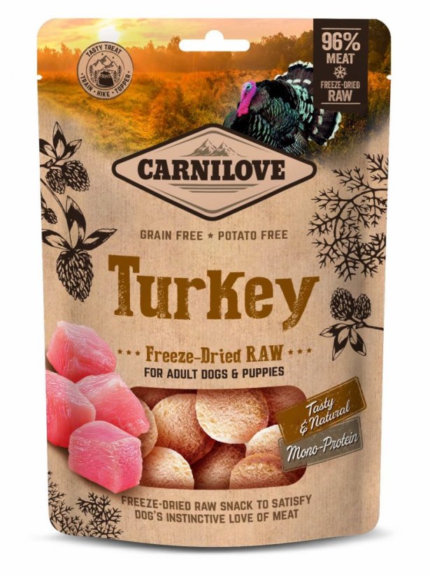 Carnilove Raw Freeze-Dried Snacks Turkey 60g (EXP: 7/2026)