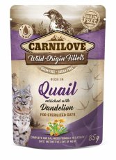 Carnilove Cat Pouch Rich in Quail Enriched with Dandelion 85 g