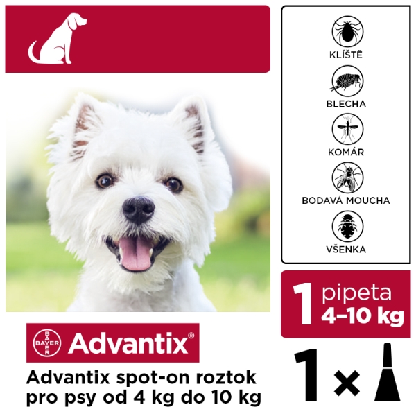 Advantix spot-on 1x1 ml pro psy 4-10 kg