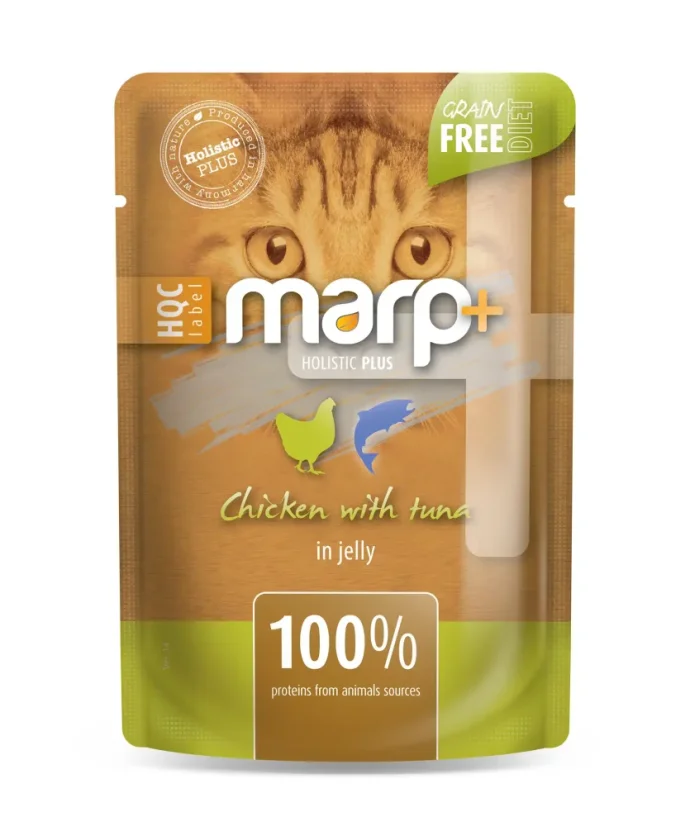 Marp Holistic Plus kapsička pro kočky - Kuře s tuňákem v želé 55g Marp Holistic Plus kapsička pro kočky - Kuře s tuňákem v želé 55g