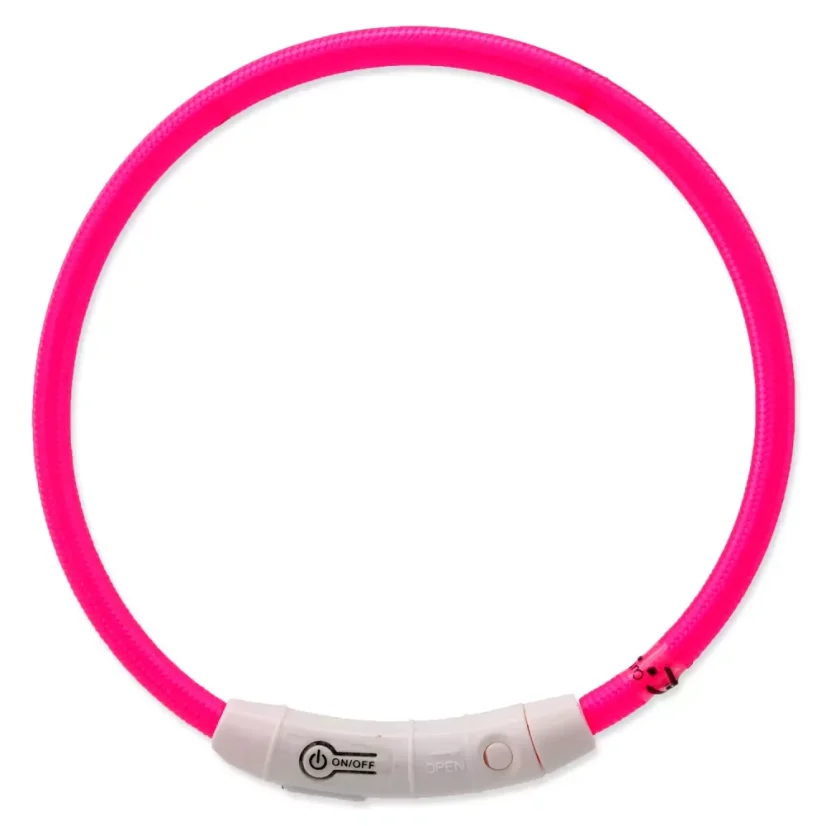 Obojek USB Visio Light 70cm růžový