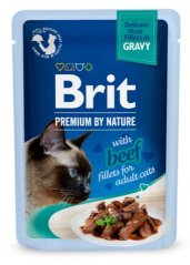 Brit Premium Cat kapsička Fillets in Gravy With Beef 85g
