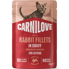 Carnilove Cat Pouch Gravy Rabbit with Marigold for Kittens 85 g