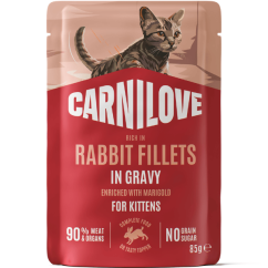 Carnilove Cat Pouch Gravy Rabbit with Marigold for Kittens 85 g
